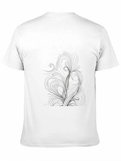 Abstract Swirl Design Black T-Shirt