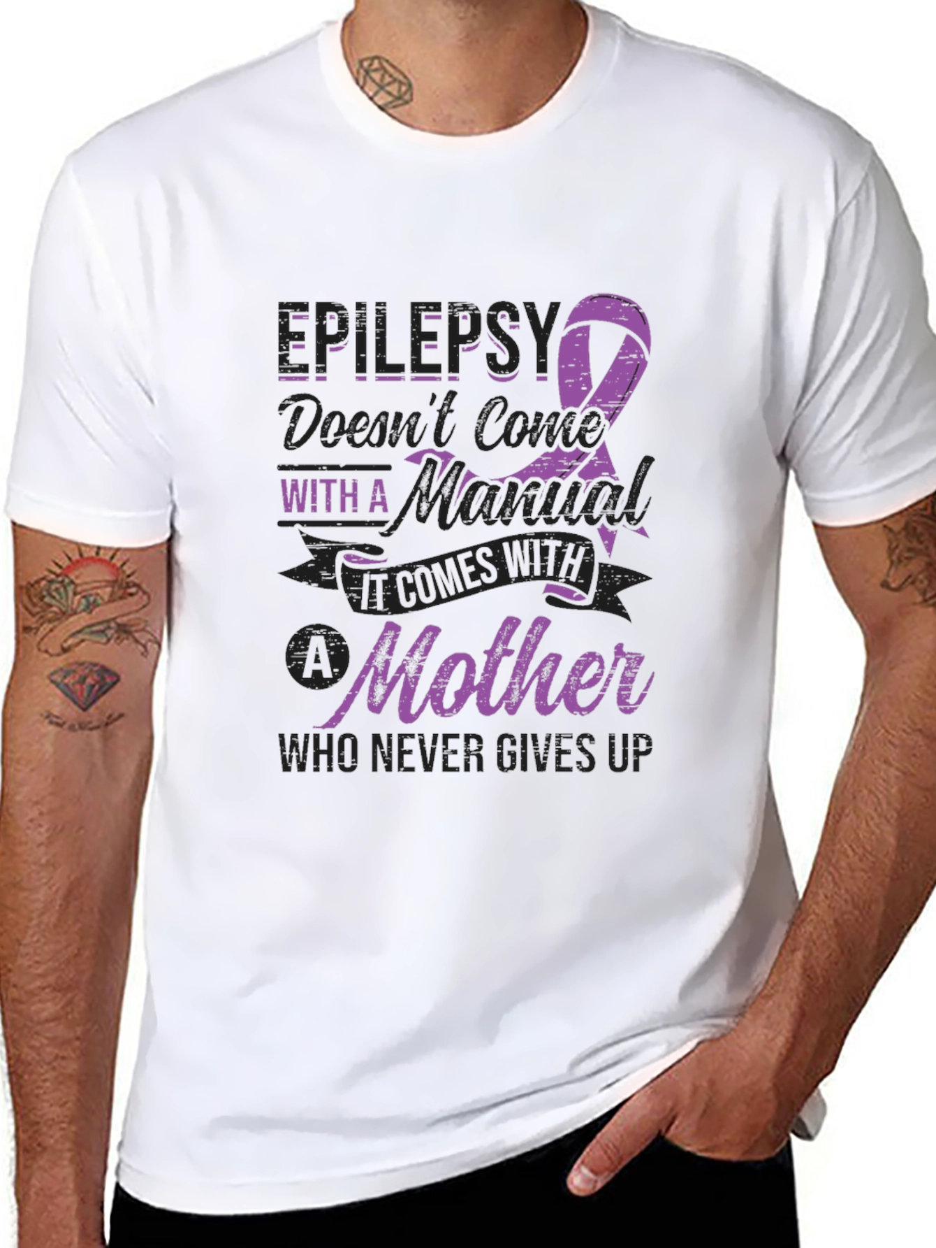 Epilepsy Awareness T-Shirt: Mother Never Gives Up