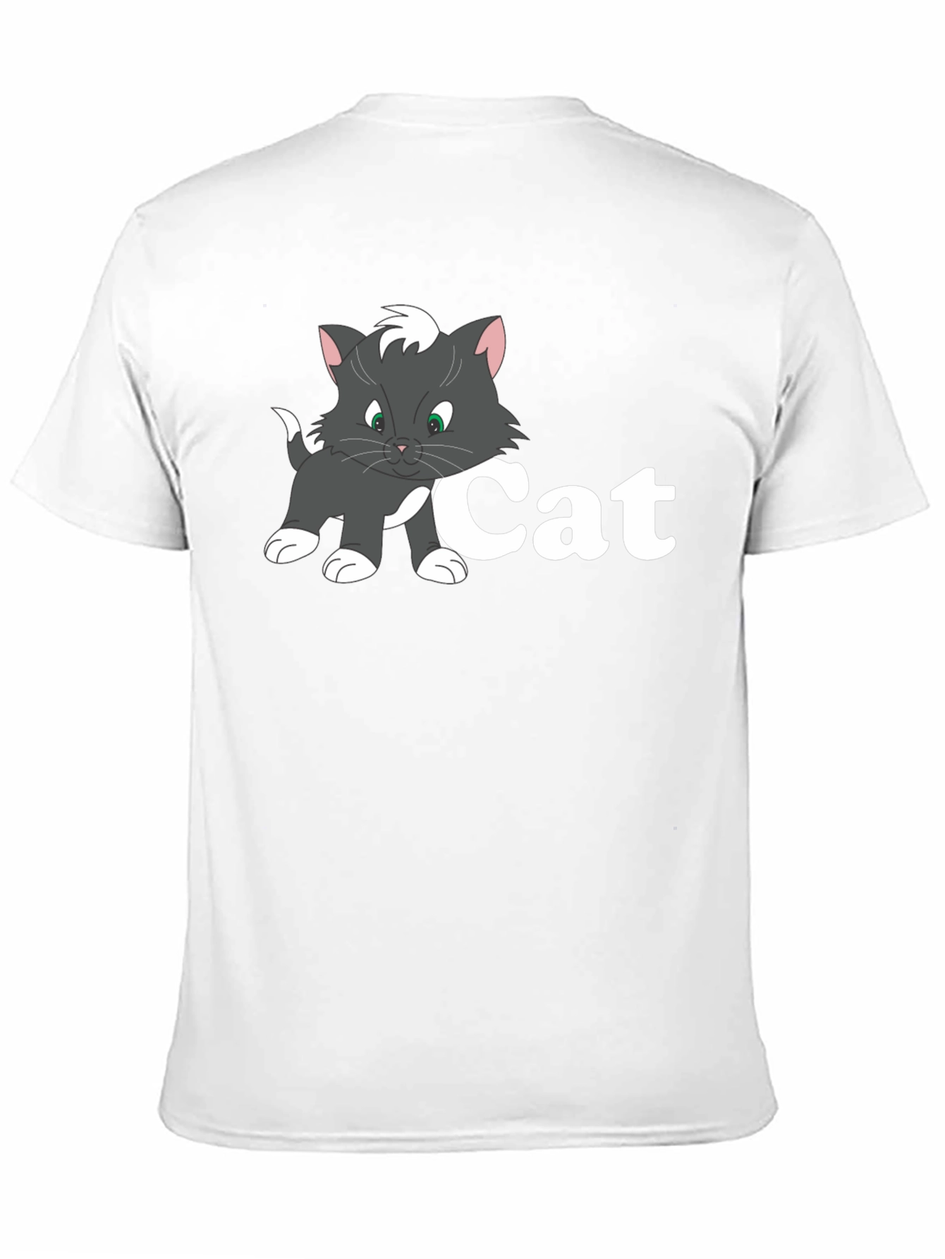 Cat Cartoon Black T-Shirt