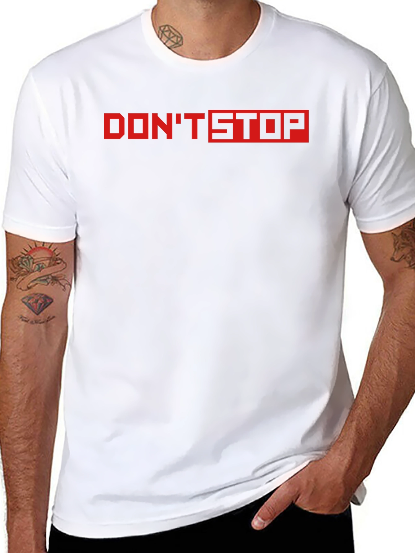 Dont Stop Red Graphic Black T-Shirt