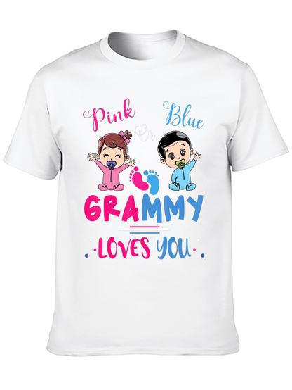 Pink Or Blue Grammy Loves You T-Shirt