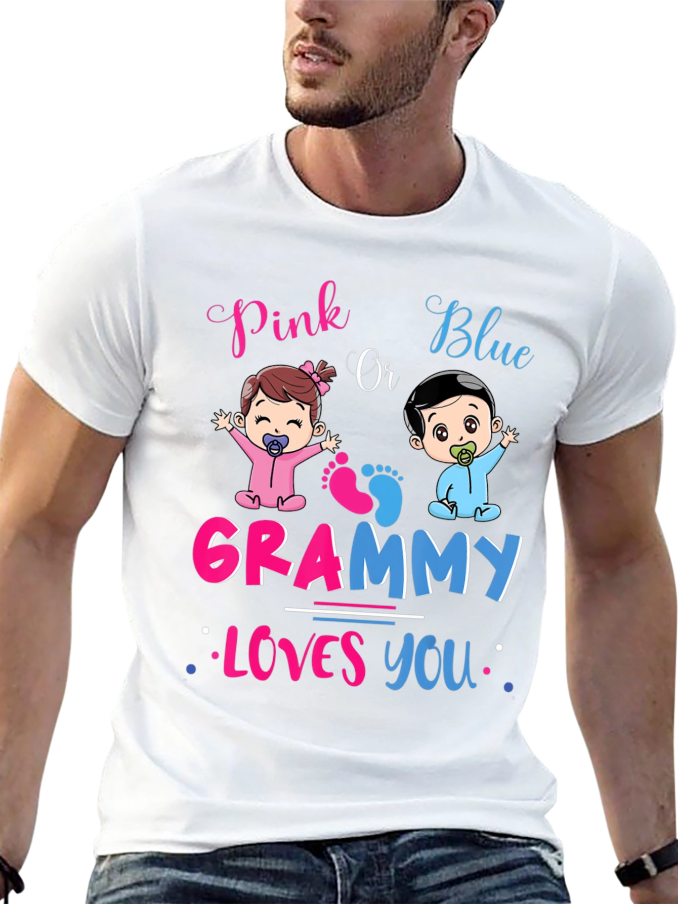 Pink Or Blue Grammy Loves You T-Shirt