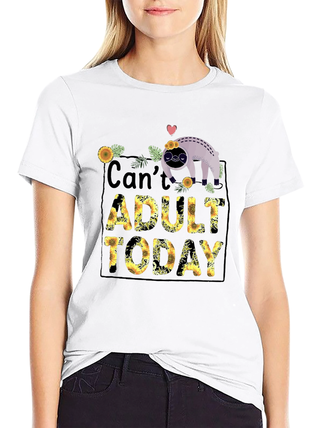 Cant Adult Today Sloth Graphic Tee