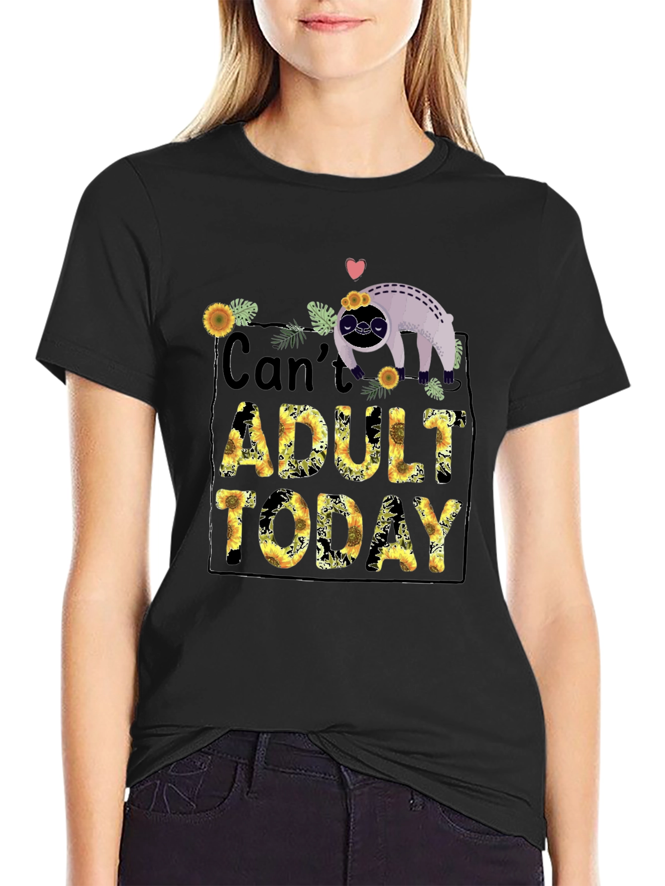 Cant Adult Today Sloth Graphic Tee