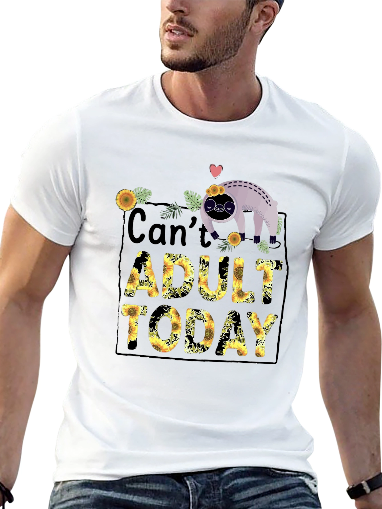 Cant Adult Today Sloth Graphic Tee