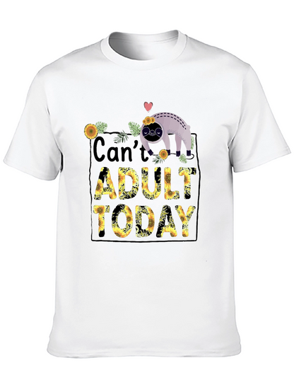 Cant Adult Today Sloth Graphic Tee