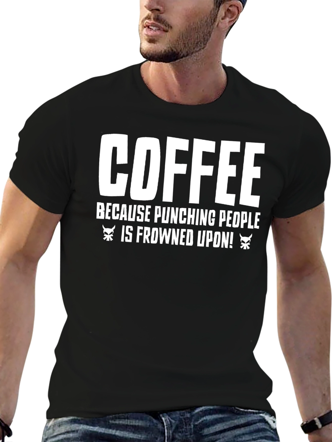 Coffee Punching People T-Shirt - Funny Sarcastic Tee