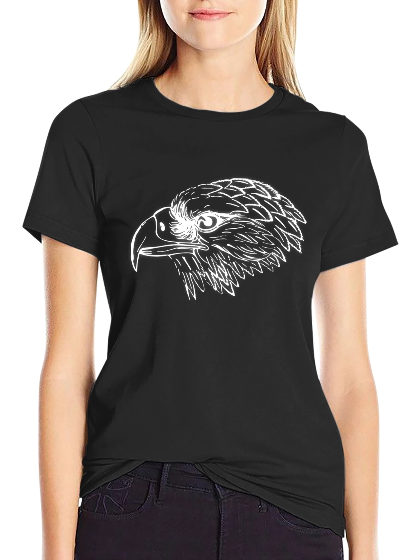 Mens Black Eagle Graphic T-Shirt