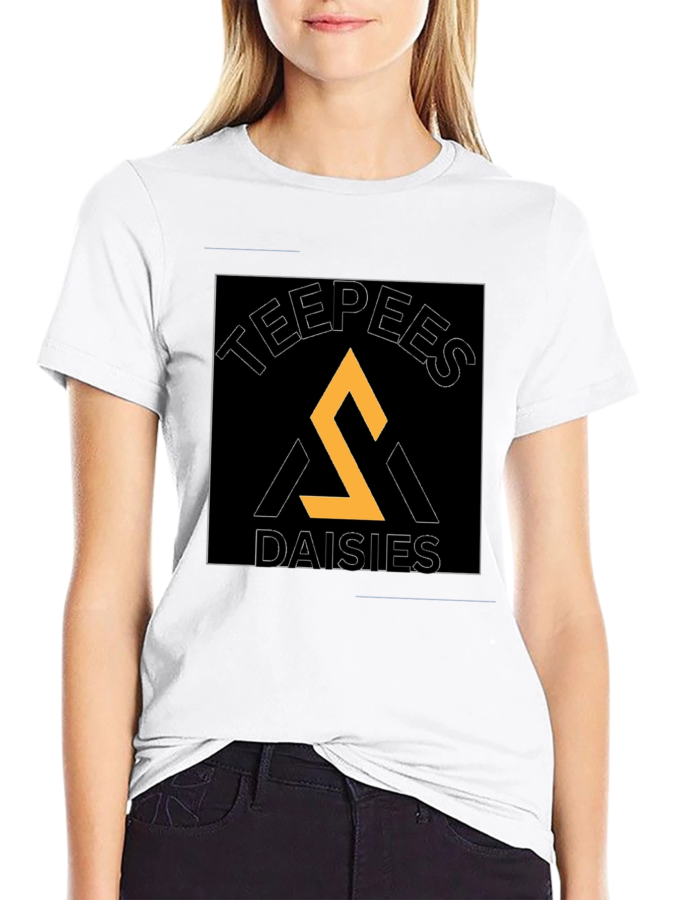 Teepees Daisies Black T-Shirt