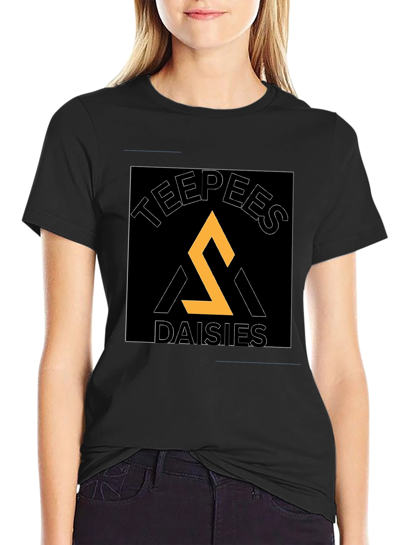 Teepees Daisies Black T-Shirt
