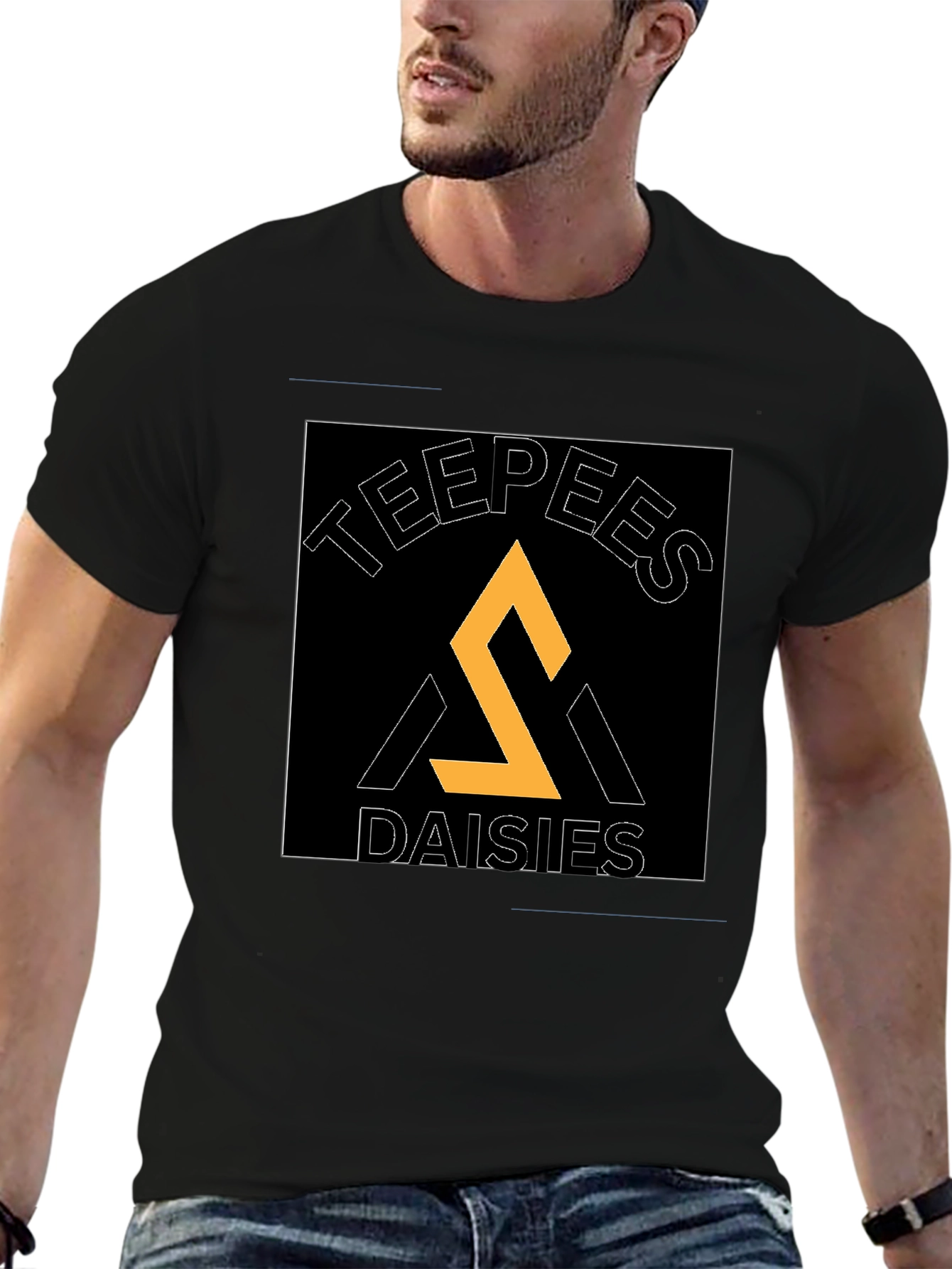 Teepees Daisies Black T-Shirt