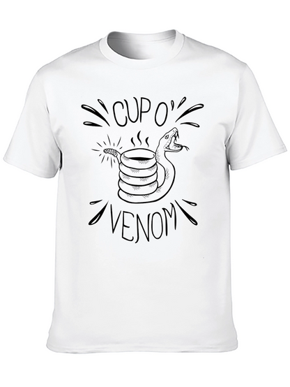 Cup O Venom Black T-Shirt - Snake Coffee Design