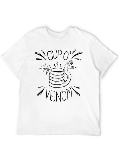 Cup O Venom Black T-Shirt - Snake Coffee Design