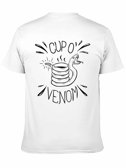 Cup O Venom Black T-Shirt - Snake Coffee Design