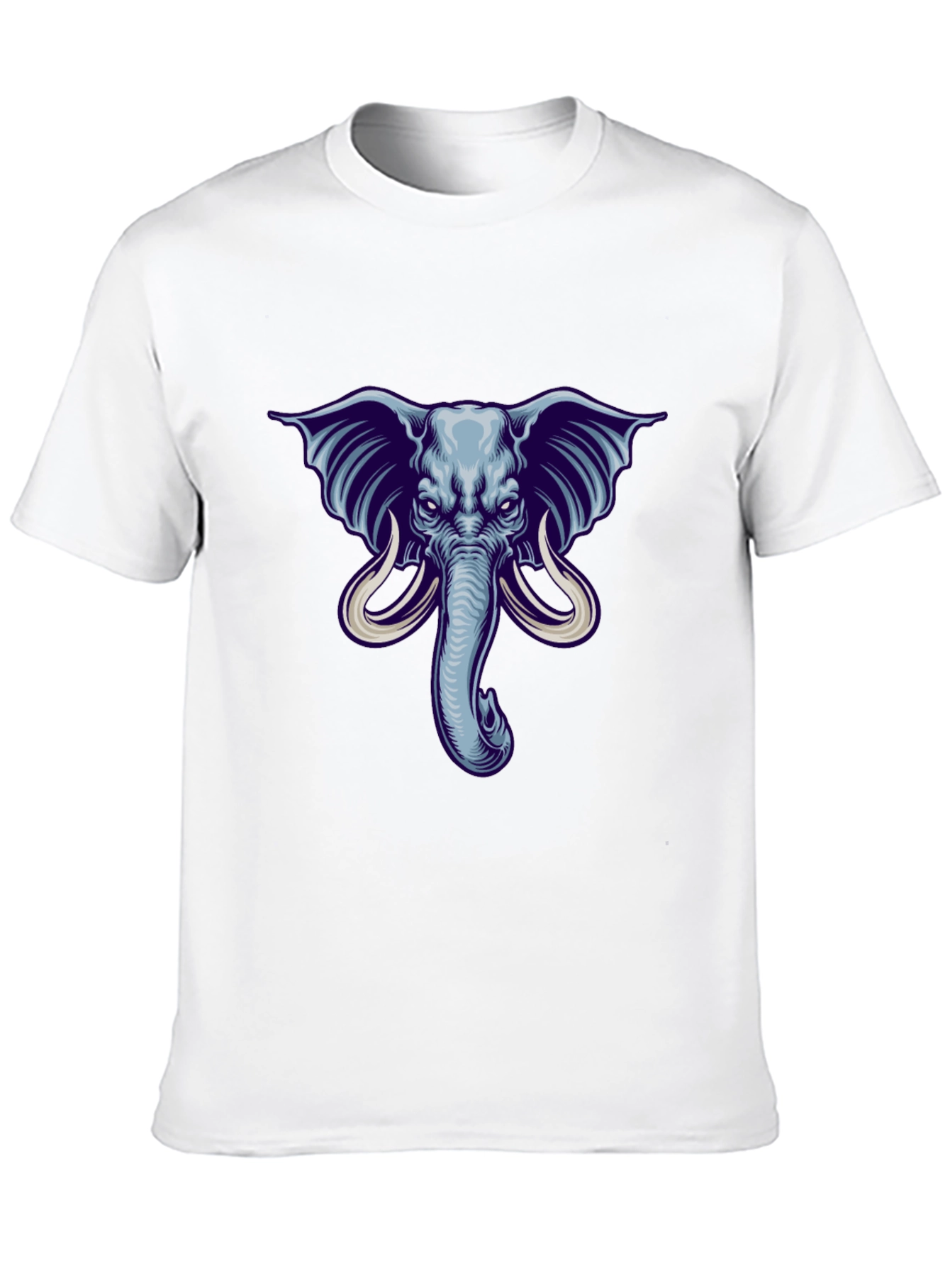 Elephant Graphic Print Mens Black T-Shirt