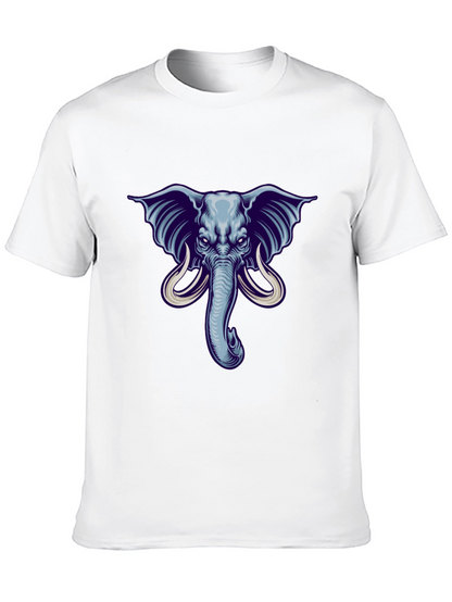 Elephant Graphic Print Mens Black T-Shirt