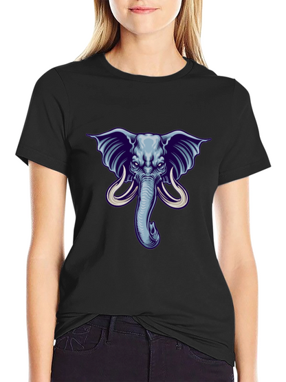 Elephant Graphic Print Mens Black T-Shirt