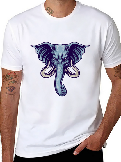Elephant Graphic Print Mens Black T-Shirt