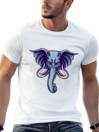 Elephant Graphic Print Mens Black T-Shirt