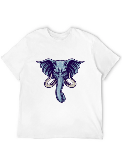 Elephant Graphic Print Mens Black T-Shirt