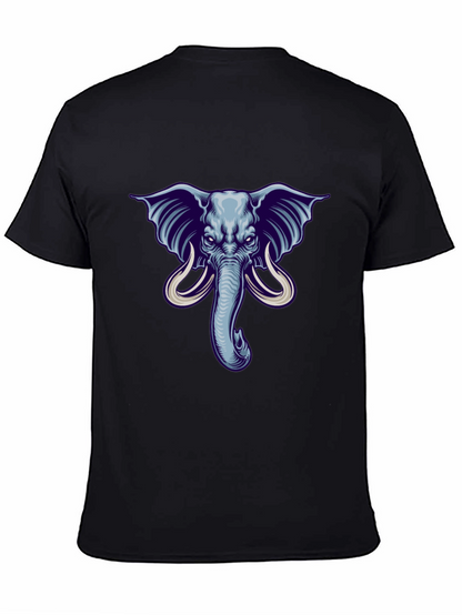 Elephant Graphic Print Mens Black T-Shirt