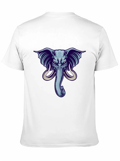 Elephant Graphic Print Mens Black T-Shirt
