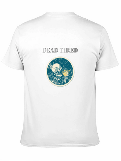 Dead Tired Graphic Tee - Funny Skull Coffee Shirt