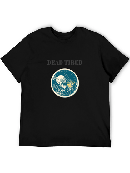 Dead Tired Graphic Tee - Funny Skull Coffee Shirt
