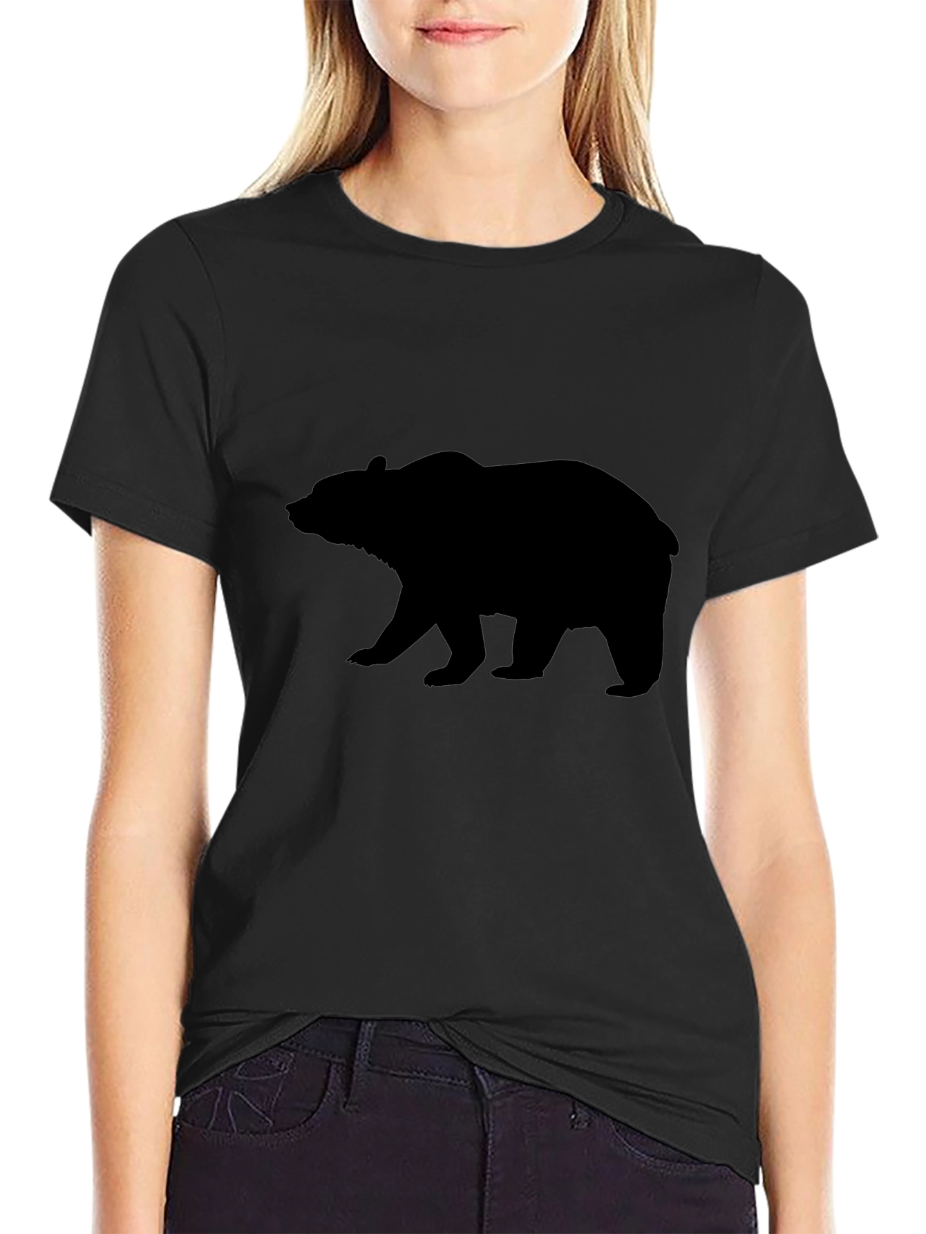 Bear Silhouette Black T-Shirt