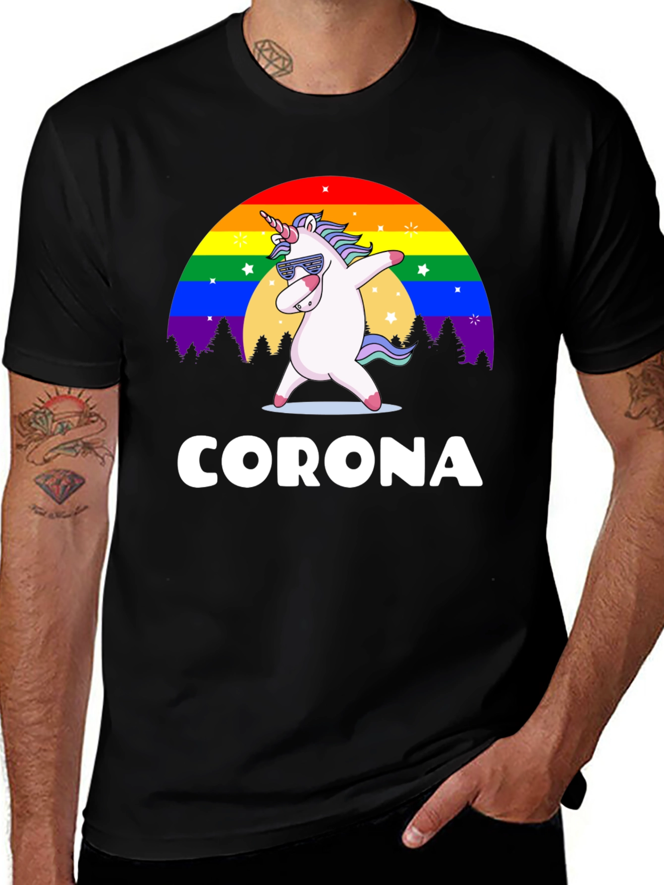 Unicorn Rainbow Corona T-Shirt