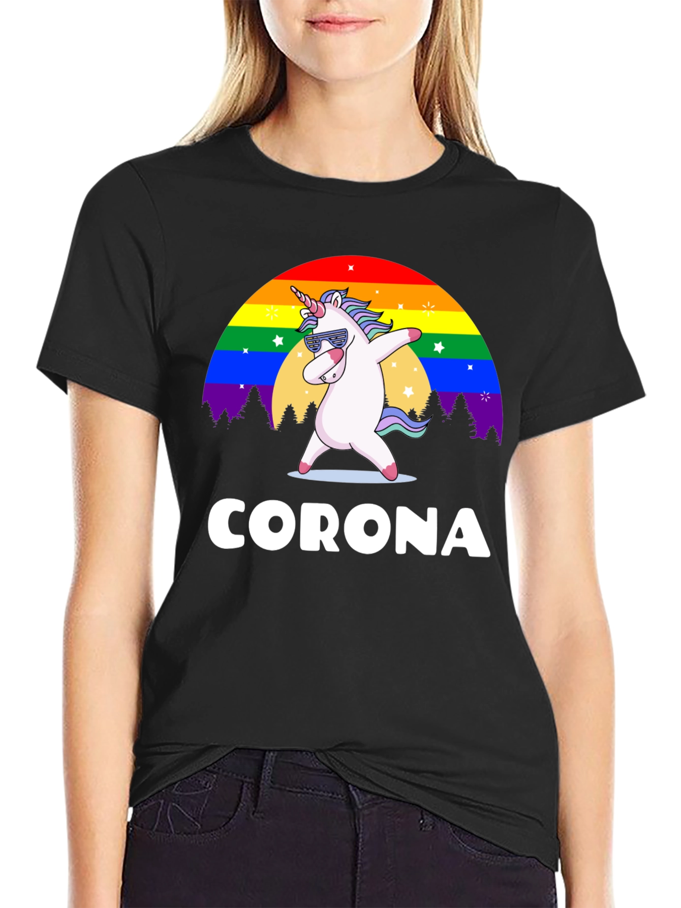 Unicorn Rainbow Corona T-Shirt
