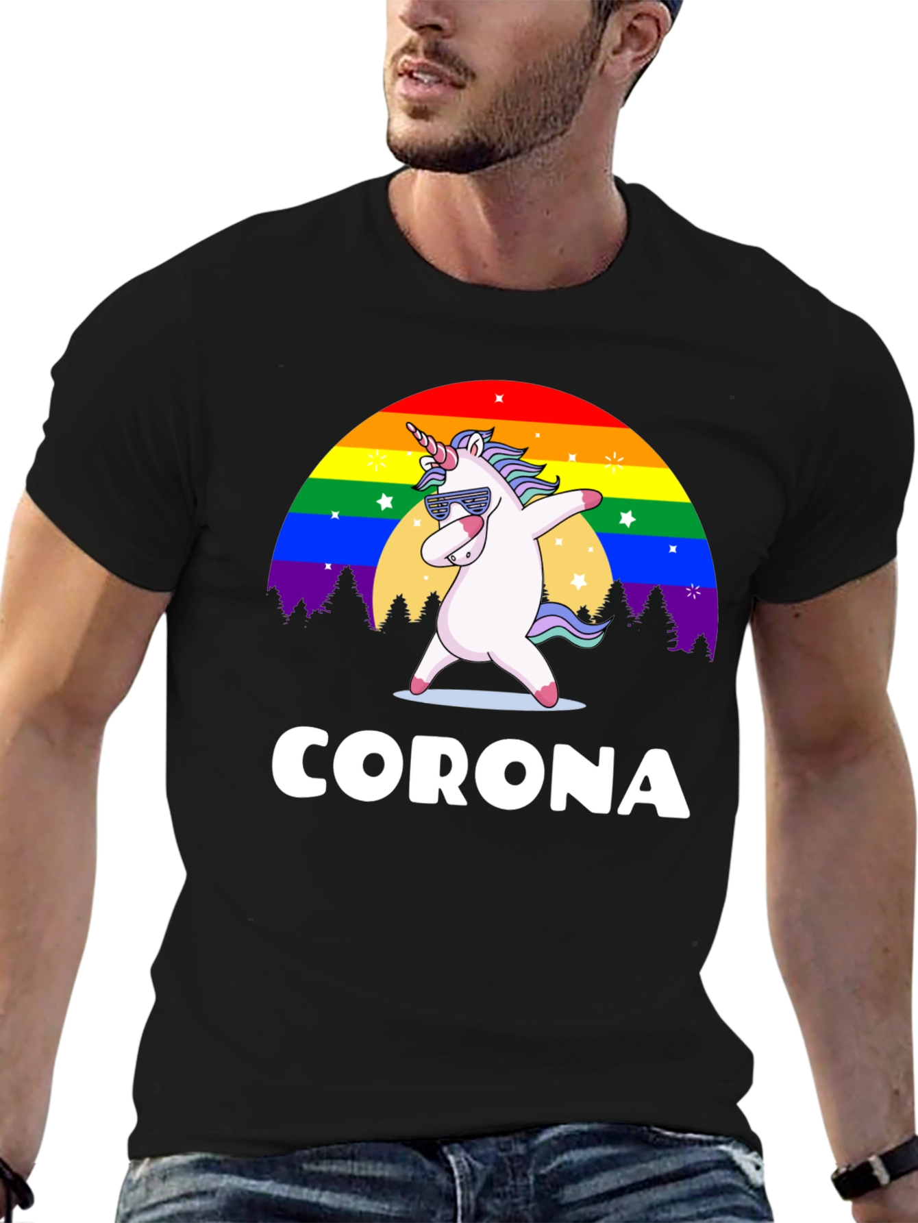 Unicorn Rainbow Corona T-Shirt