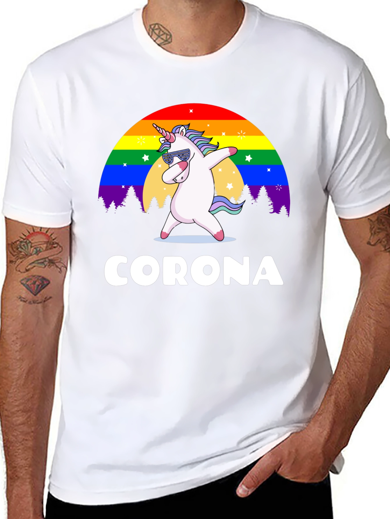 Unicorn Rainbow Corona T-Shirt