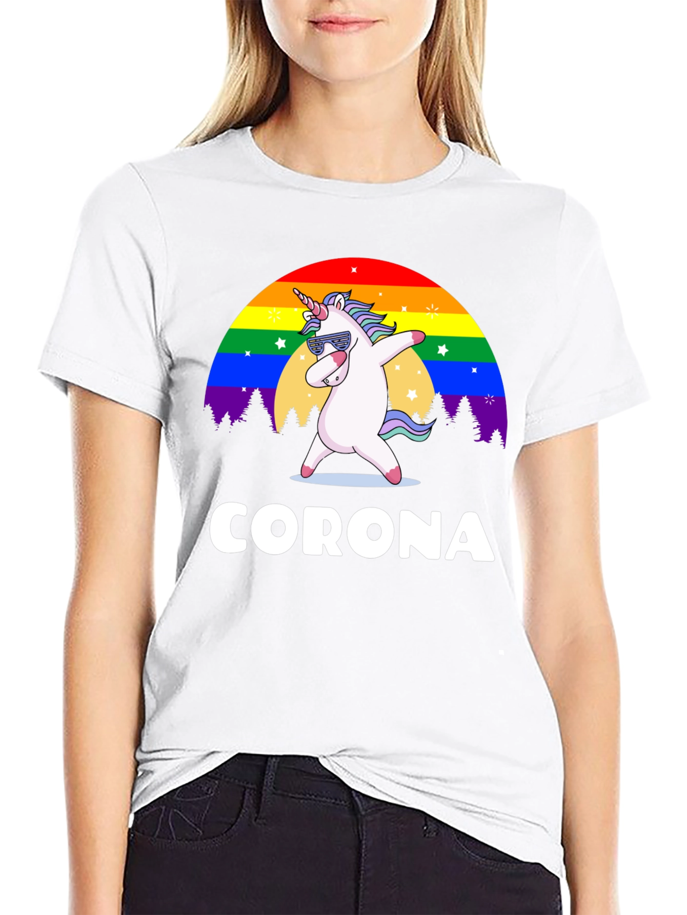 Unicorn Rainbow Corona T-Shirt
