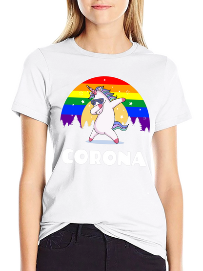 Unicorn Rainbow Corona T-Shirt