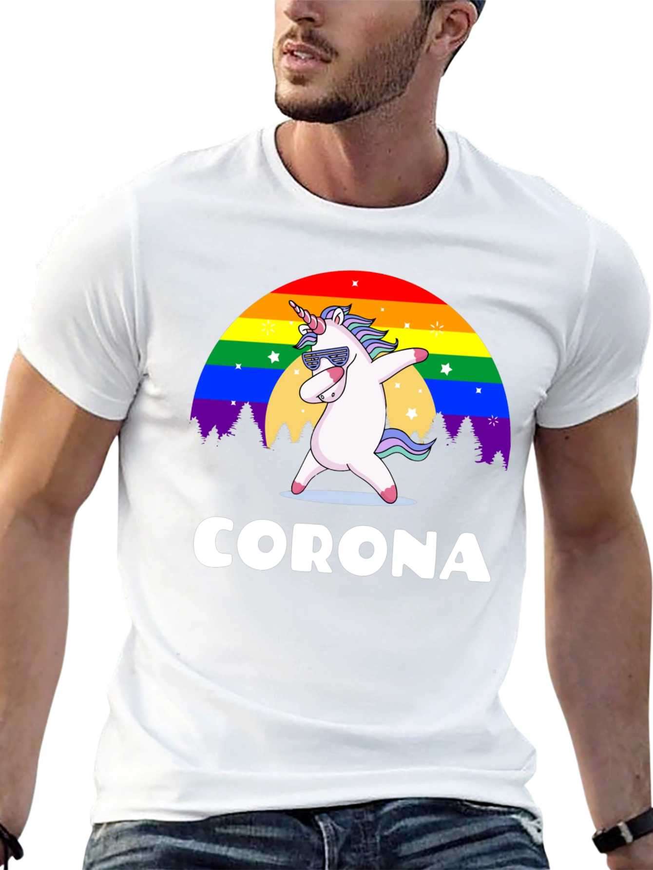Unicorn Rainbow Corona T-Shirt