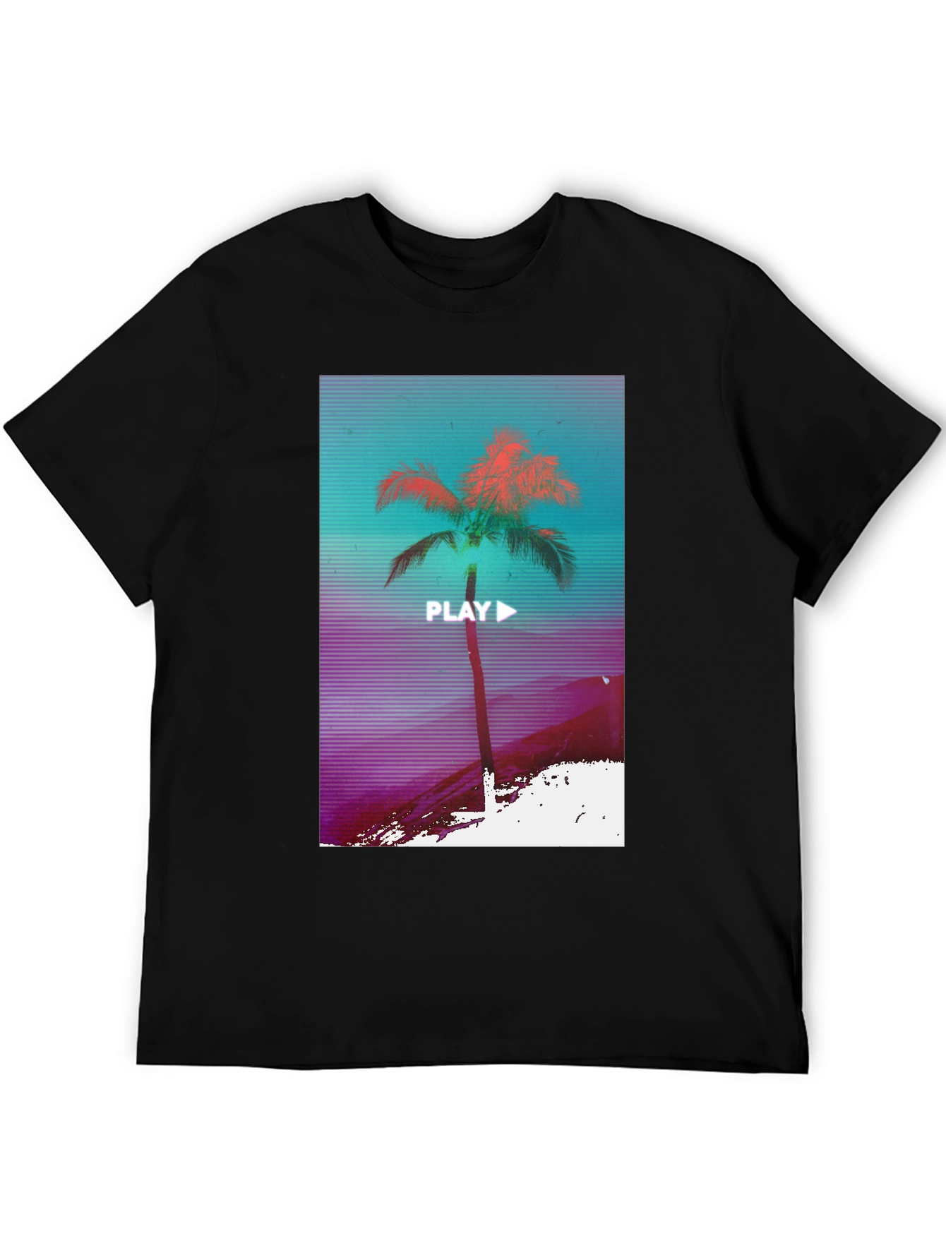 Retro Palm Graphic Tee - Vaporwave Style T-Shirt