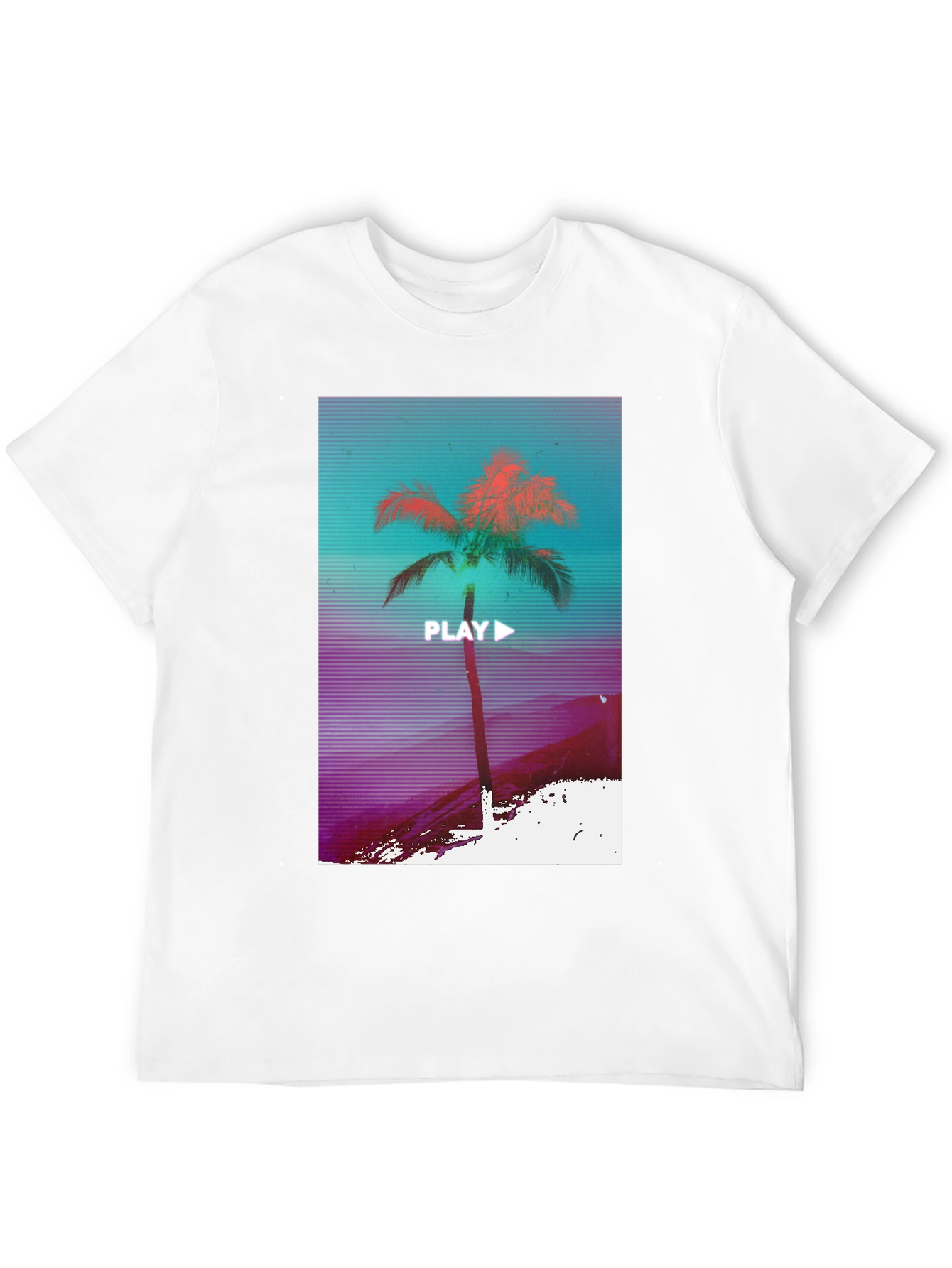 Retro Palm Graphic Tee - Vaporwave Style T-Shirt