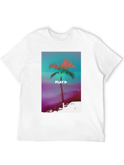 Retro Palm Graphic Tee - Vaporwave Style T-Shirt
