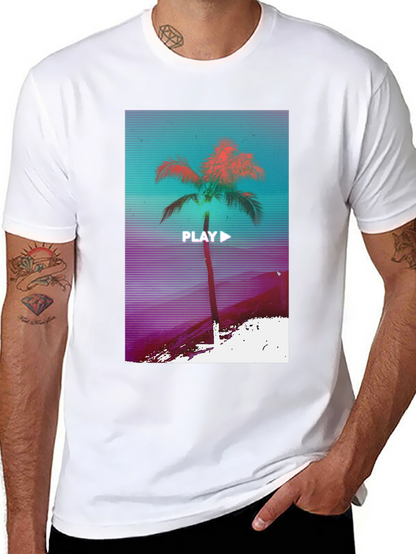 Retro Palm Graphic Tee - Vaporwave Style T-Shirt
