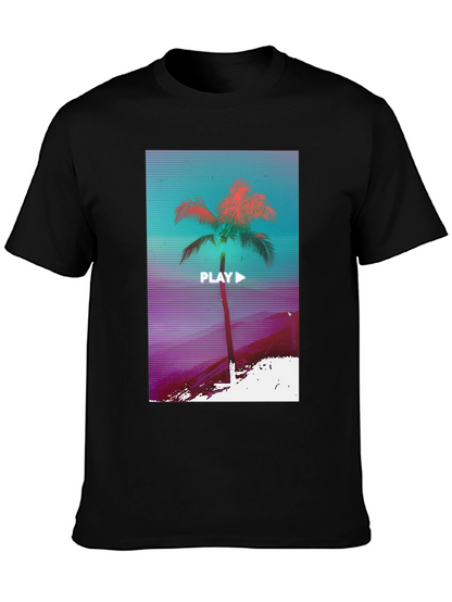 Retro Palm Graphic Tee - Vaporwave Style T-Shirt