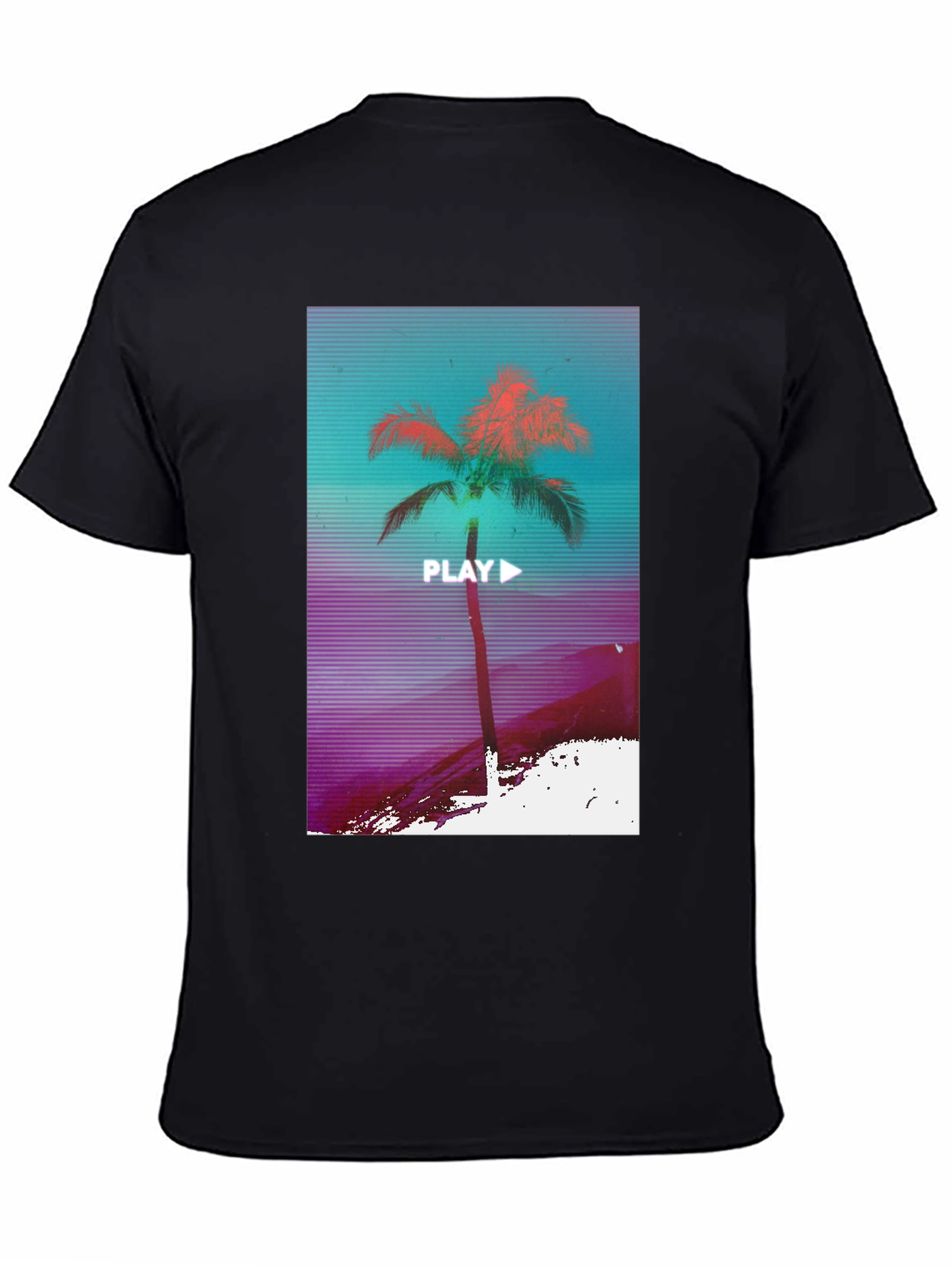 Retro Palm Graphic Tee - Vaporwave Style T-Shirt