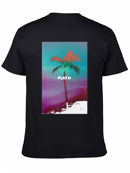 Retro Palm Graphic Tee - Vaporwave Style T-Shirt