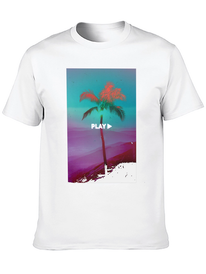 Retro Palm Graphic Tee - Vaporwave Style T-Shirt