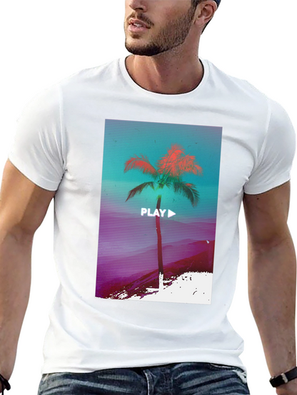 Retro Palm Graphic Tee - Vaporwave Style T-Shirt