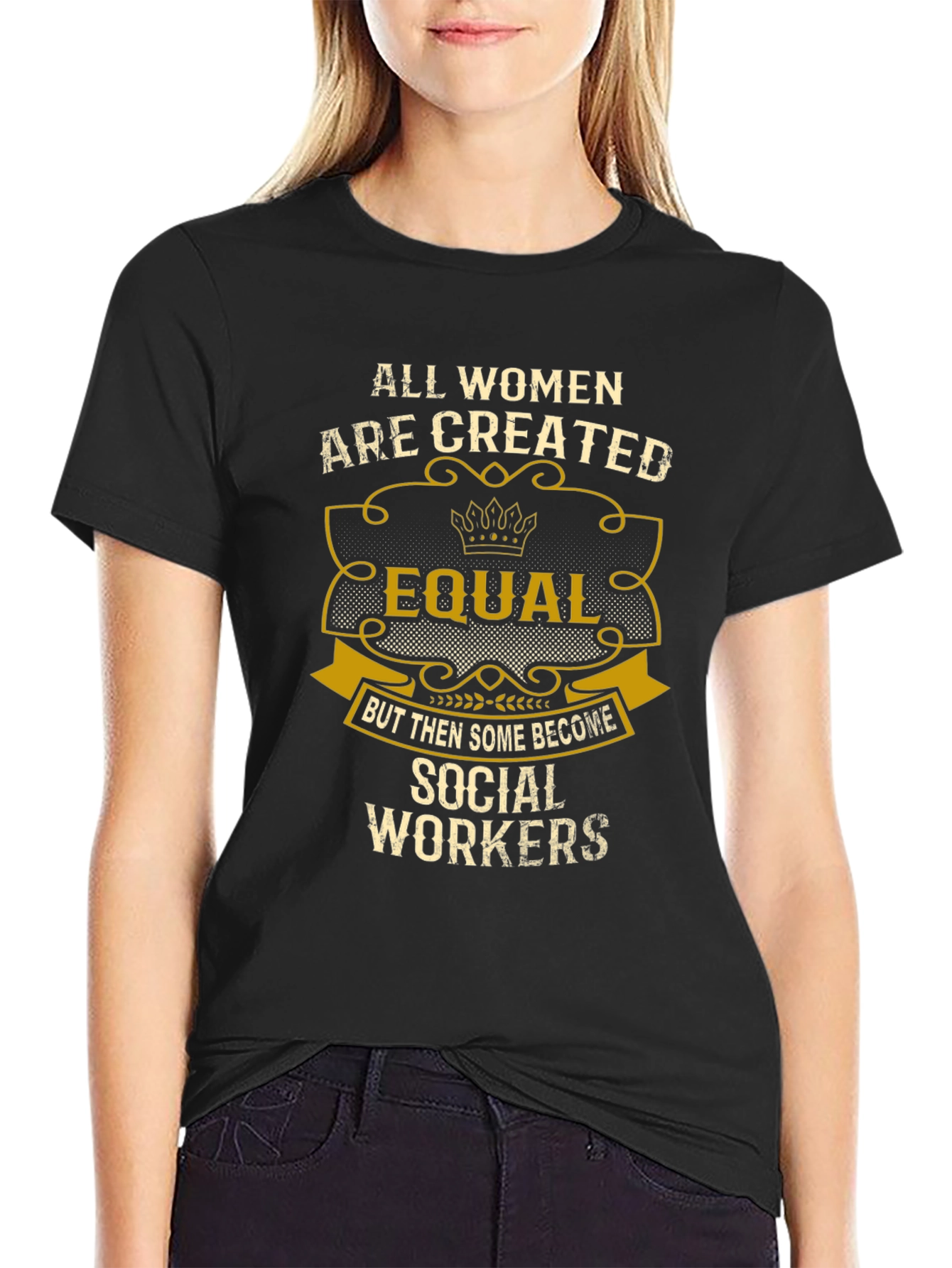 Social Worker Womens T-Shirt Equal Design