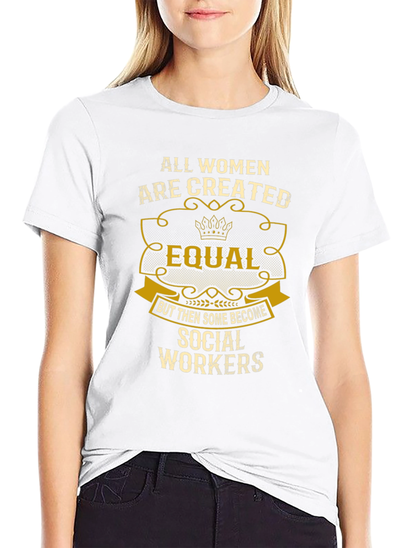 Social Worker Womens T-Shirt Equal Design