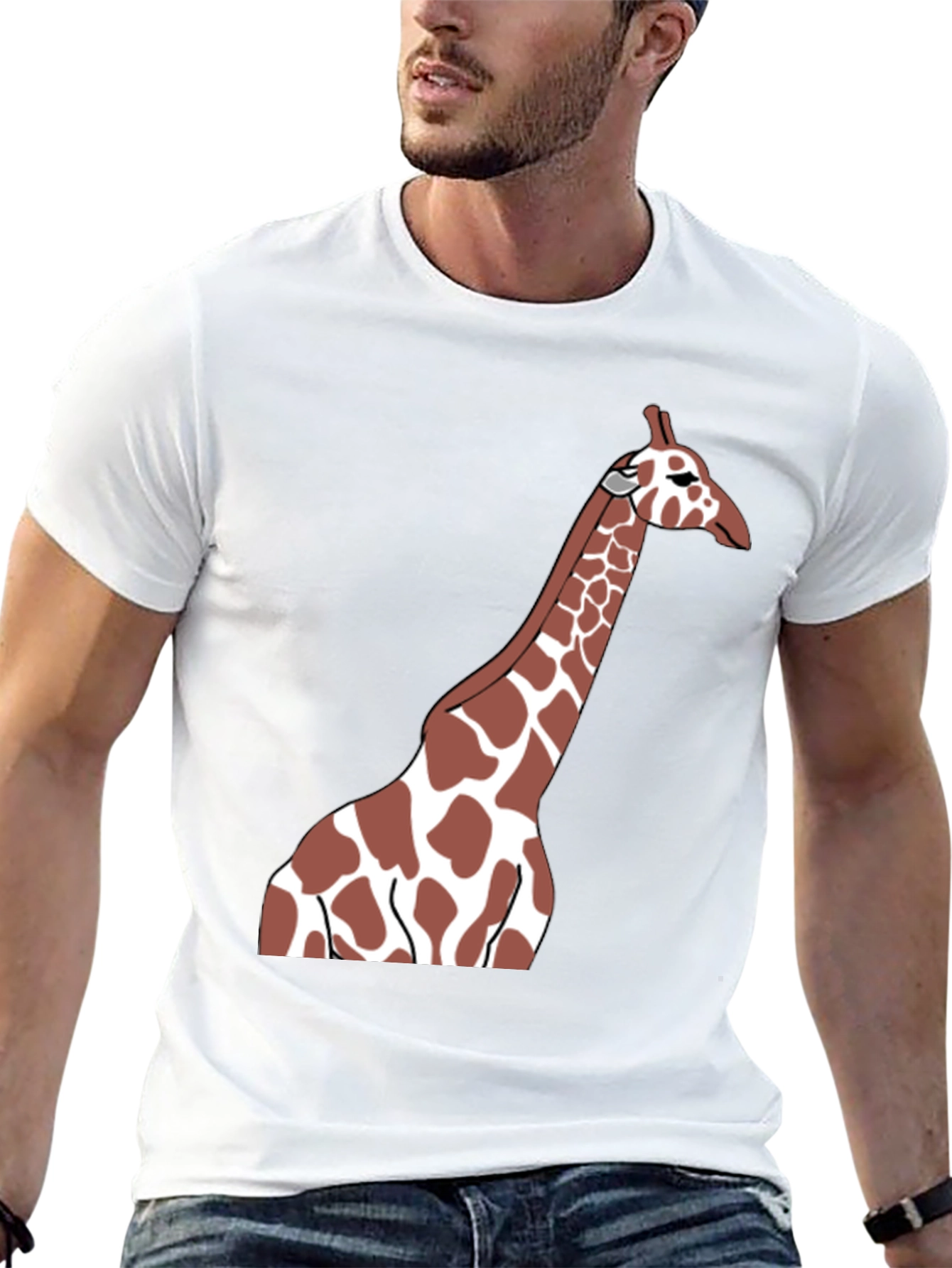 Giraffe Graphic Tee - Black Casual T-Shirt