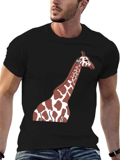 Giraffe Graphic Tee - Black Casual T-Shirt