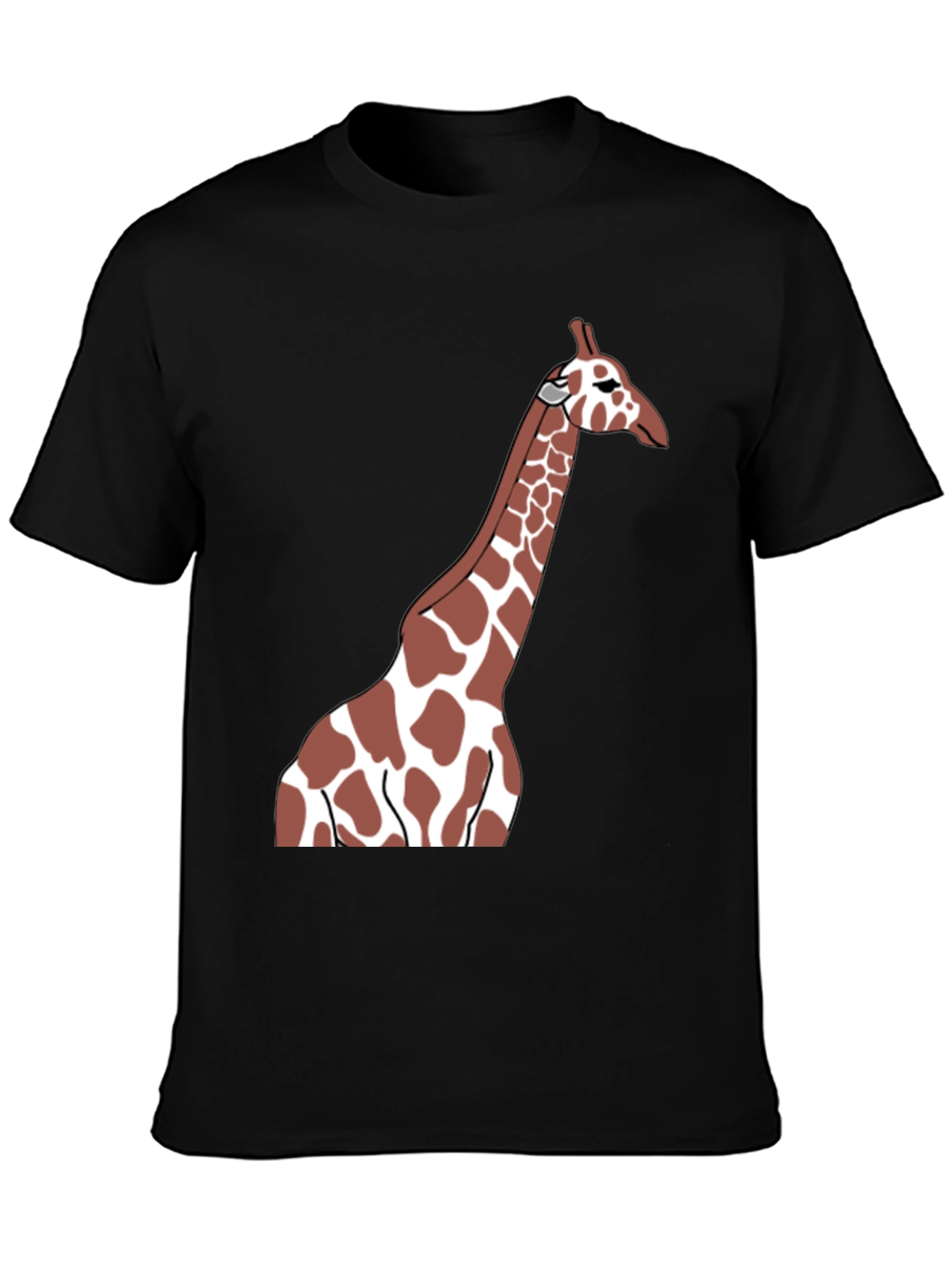 Giraffe Graphic Tee - Black Casual T-Shirt